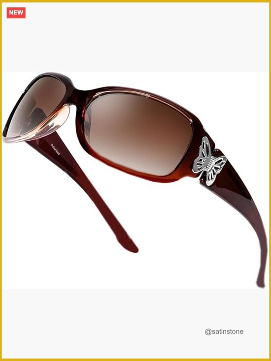 Polarized Butterfly Sunglasses UV400 Protection Trendy Designer Shades